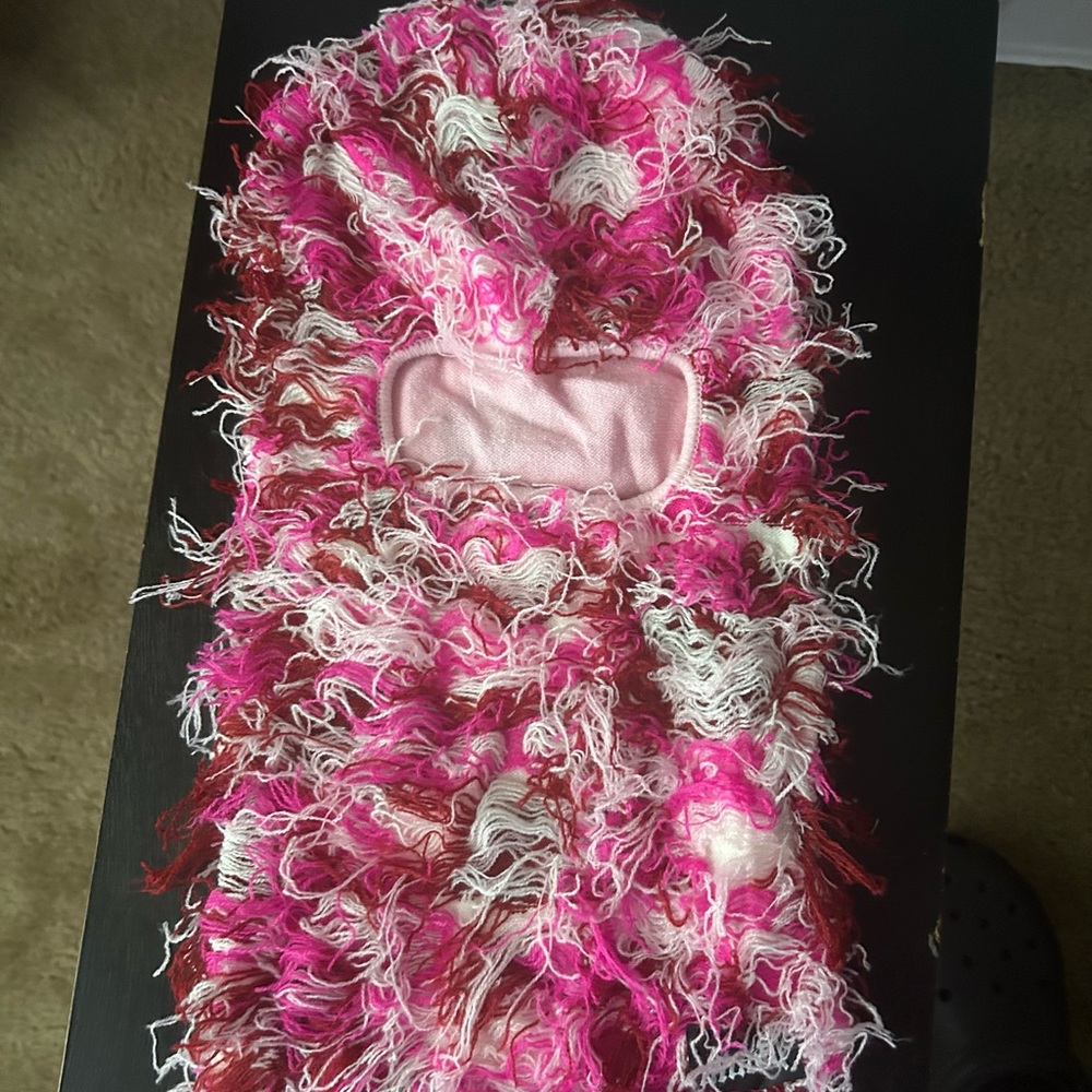 Authentic Pink Distressed Knit Balaclava